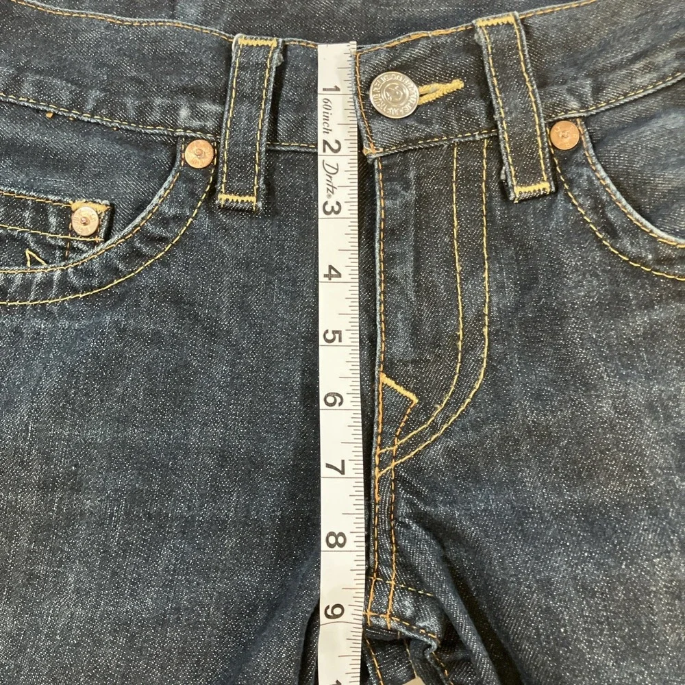 True Religion Basic Straight Jeans Mens 29 World Tour Dark Wash Denim